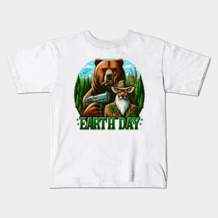 Armed Bear Standoff Kids T-Shirt